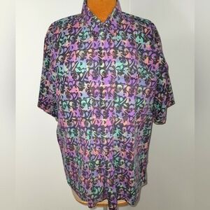 80's CARGO multi on black shirt  Sz XL